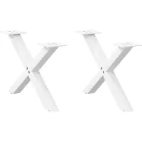 vidaXL Couchtischbeine X-Form 2 Stk. Weiß 60x(30-31) cm Stahl