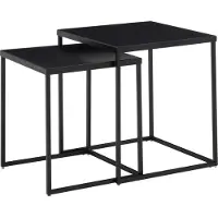 FineBuy Wohnzimmertisch 2er Set Metall Beistelltisch Eckig Schwarz Beistelltisch Industrial Sofatisch Couchtisch Quadratisch Tischset 2-teilig