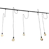 QAZQA - Modern Modernes 1-Phasen-Schienensystem I Spotlight I Deckenspot I Deckenstrahler I Strahler mit 5-flammig Hängelampe I Pendellampe I Puristische Pendelleuchten schwarz - Cavalux - Stahl Längl