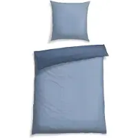 Schiesser Bettwäscheset Silva | Strickoptik | Renforcé | 2-teilig | 100% Baumwolle | Angenehm weich & glatt | YKK-Reißverschluss | 155x220 cm + 80x80 cm | Blau