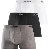 s.Oliver Herren Boxershorts, 3er Pack - Trunks, Hipsters, Baumwoll-Stretch