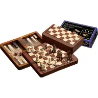 Philos Schach-Backgammon-Dame-Set, magnetisch, Feld 18 mm, Königshöhe 37 mm, Reisespiel
