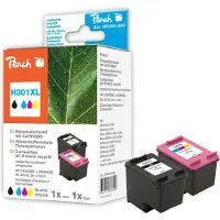 Peach H301XL bk, color Spar Pack Druckköpfe, Schwarz, Cyan, Magenta, Gelb, Tinte auf Pigmentbasis, 2 Stück(e), Multipack
