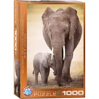 Eurographics Elephant & Baby 1000pcs, 1000 Stück(e), Tiere
