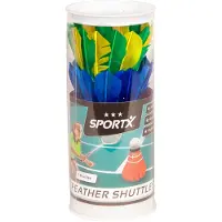 Sportx Shuttle-Federn farbig in Tube, 3 Stk.