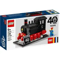 LEGO , 40370 Zugset 188tlg. 40. Geburtstag Miniatur-Dampfmaschine, Schwarz / Rot