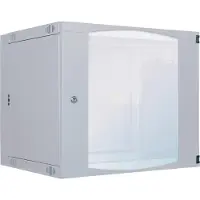 Intellinet 19" Wandverteiler mit Schwenkrahmen, 6 HE, 327 (H) x 540 (B) x 450 (T) mm, Flatpack, grau, Wandmontiertes Regal, 6U, Sperrschloss, 15 kg, Grau