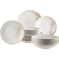 MÄSER Teller-Set "Ossia", weiß (weiß, beige), 18, Geschirr-Sets, Teller-Set