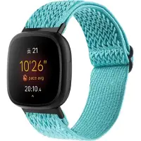 Cover-Discount Fitbit Versa 4 / Sense 2 - Nylon Ersatzarmband hellblau