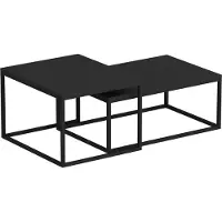En.casa Satztisch Aabenraa im 2er Set Couchtisch Beistelltisch aus Spanplatte und Metall Schwarz, matt
