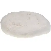Beliani Tierbett Pelzimitat Weiß ø 50 cm Hundekissen aus Polyester für Hunde, sowie Katzen Wohnzimmer Flur Schlafzimmer Kuschelig Oval Modern