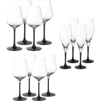Villeroy & Boch Gläser-Set "Wein- und Sektgläser Manufacture Rock 12er Set schwarz-transparent" Handwäsche wird empfohlen