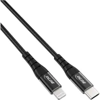 InLine USB-C Lightning Kabel, für iPad, iPhone, iPod, schwarz/Alu, 1m MFi, 1 m, Lightning, USB C, Männlich, Männlich, Schwarz