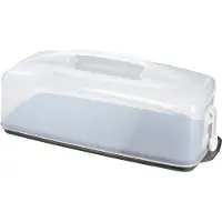 Xavax Kuchentransportbox "Kuchentransportbox, eckig", transparent, B:36cm H:9cm, Lebensmittelaufbewahrungsbehälter, Kuchentransportbox, Kuchenbehälter