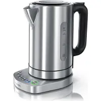 Arendo Wasserkocher 1,7 l, 3000 W, Edelstahl, Schnellkoch, einstellbare Temperatur, Warmhaltefunktion