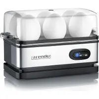 Arendo Edelstahl Eierkocher 6-fach, 400 W, Edelstahl, Warmhaltefunktion, Härtegrad einstellbar, silber