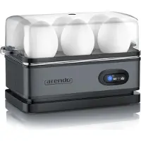 Arendo Edelstahl Eierkocher 6-fach, 400 W, Edelstahl, Warmhaltefunktion, Härtegrad einstellbar, Cool Grey