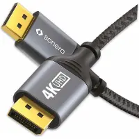 Sonero DisplayPort-Kabel, Stecker/Stecker, 4K60, grau/schwarz, 1 m