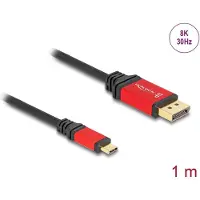 DeLOCK USB Type-C zu DisplayPort Kabel (DP Alt Mode) 8K 30 Hz mit HDR Funktion 1 m rot, 1 m, USB Typ-C, DisplayPort, Männlich, Männlich, Gerade