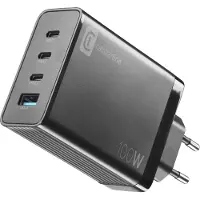 Cellularline NANO GAN 100W - Smartphone, Tablet and USB-C Laptops up to 100W, Drinnen, AC, Schwarz