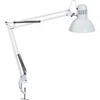MAUL Tischleuchte MAULstudy E27 LED 3.000 K Klemmfuß weiß
