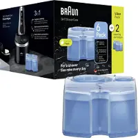 Braun 3-in-1 ShaverCare Reinigungskartuschen, 6+2 Pack, Reinigungskartusche, Blau, , ShaveCare, Box