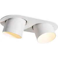QAZQA - Modern Runde Einbauleuchte weiß GU10 70mm schwenkbar 2-flammig - Installa I Wohnzimmer I Schlafzimmer - Aluminium Rund I Oval - LED geeignet GU10