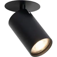 QAZQA - Moderne Einbaustrahler schwarz GU10 50mm - Chels I Wohnzimmer I Schlafzimmer - Aluminium Rund - LED geeignet GU10