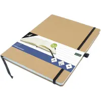 Kangaro Notizbuch Kraft, 96 Blatt, DIN A4, liniert PU Hardcover-Einband, 80 g/qm, Papier chamois, mit
