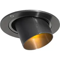 QAZQA - Modern Moderner Einbaustrahler Gunmetal GU10 35 mm rund schwenkbar - Installa I Wohnzimmer I Schlafzimmer - Aluminium Rund - LED geeignet GU10