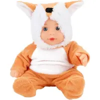 Toi-Toys Twisk Babypuppe Spielzeug - Baby Beau im Tierkostüm Fuchs - weiche Puppe