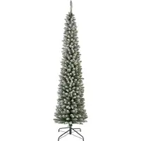 Kaemingk Künstlicher Weihnachtsbaum Pencil Kiefer Ø 60cm H.210cm grün/weiss