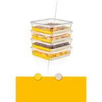 Hermia Concept , 8A - Yellow, Kühlschrank-Organizer-Set (8-teilig), 100 % KUNSTSTOFF, Gelb, 10,8 x 10,8 x 8 cm