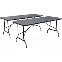 Sweeek - 2er Set Klappbarer Partytisch aus Kunststoff 180cm - Dunkelgrau