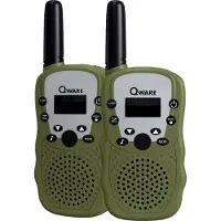 Qware Walkie-Talkie Set – 3 km Reichweite, 10 Kanäle & Taschenlampe Grün