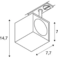 SLV Leuchtenspot Altra Dice für 1-Phasen-Stromschiene in weiß, inkl. Adapter