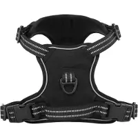 vidaXL Hundegeschirr mit Leine & Halsband Verstellbar Schwarz M