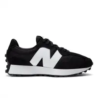 New Balance 327 Wildleder-Sneaker mit großem Logo, Schwarz 46.5 EU