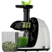 Kitchenbrothers Slow Juicer - Entsafter - Obst- und Gemüsepresse - 700ml - Mit Fruchtfleischbehälter - Perlweiß