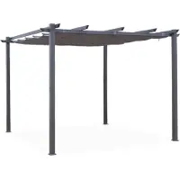Sweeek - Pergola, Aluminium, 3x3m, Schiebedach - Grau