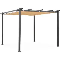 Sweeek - Pergola, Aluminium, 3x3m, Schiebedach - Beige