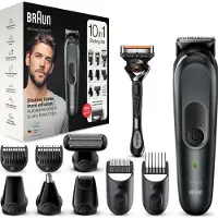 Braun Multifunktionstrimmer MGK 7321 10-in-1 Bart- und Haarschneider, 8 Aufsätze, wasserdicht