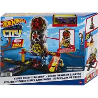 Hot Wheels City Super Reifenshop Spielset, Geschenk für Kinder von 4 bis 8 Jahren