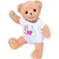 Baby Born Teddy mit weißem Strampler und beweglichen Armen und Beinen