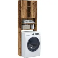 vidaXL Waschmaschinenschrank Altholz-Optik 64x25,5x190 cm