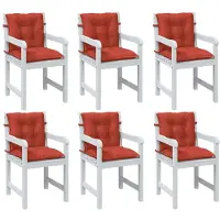 vidaXL Niedriglehner-Auflagen 6 Stk. Melange Rot 100x50x7 cm Stoff