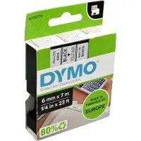 Dymo Schriftbandkassette D1 43610, 6 mm breit, transparent/schwarz