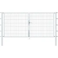 GAH Alberts Zaundoppeltür ALBERTS "Flexo", silber (silberfarben), B:300cm H:140cm, Stahl, Tore, Zaundoppeltür, 300 cm Breite (150cm + 150cm), in versch. Höhen