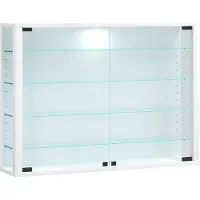 VCM Wandregal "Wandvitrine Hängevitrine Glasvitrine Vitrosa L", weiß, B:83cm T:18cm, Regale, Wandregal