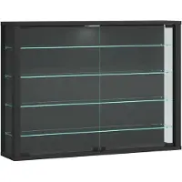 VCM Wandregal "Wandvitrine Hängevitrine Glasvitrine Vitrosa L", schwarz (anthrazit), B:83cm T:18cm, Regale, Wandregal